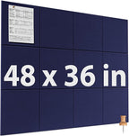 MaxGear Large Cork Board for Wall 48" x 36" Dark Blue Bulletin Board, 12 Pack by MaxGear