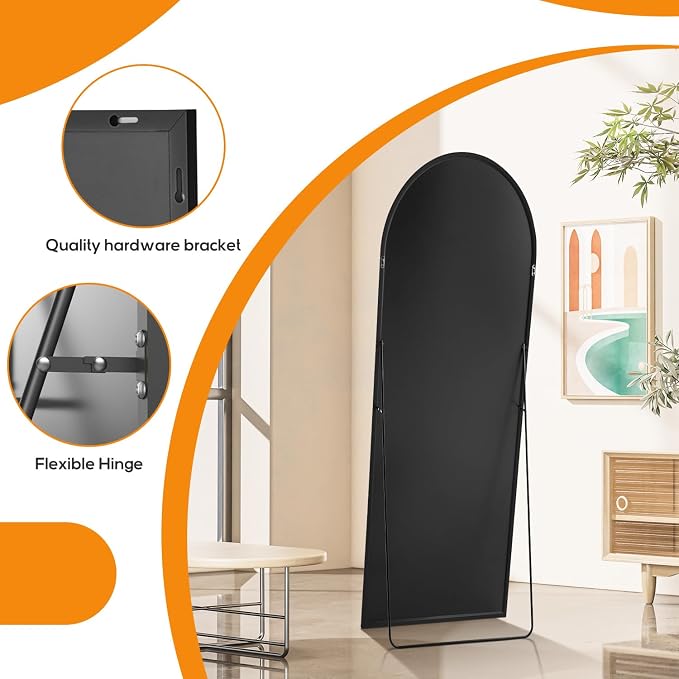Arched Mirror Full Length, Upgraded 21"x64" Body Wall Mirrors - Image 6