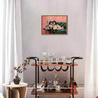 Funny Dog Wall Art, Cute Animal On Couch Bar Cart Pictures Wall Decor Paintings - Image 4