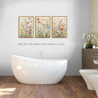KISSFOX 3 Piece Watercolor Wildflower Botanical Framed Wall Art Colorful Floral - Image 6