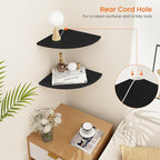 Homode Corner Floating Shelves, 2 Tier Curved Corner Hanging Shelving - Image 4