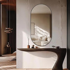 Oval Full Length Mirror, Ultra-Clear Explosion-Proof Dressing Mirror, Simple by TheiaMo