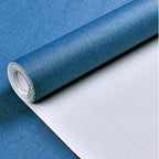 Yancorp 24"x197" Textured Fabric Navy Blue Faux Grasscloth Peel and Stick - Image 5