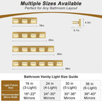 IZORRO LED Modern Bathroom Lights Fixtures, Brushed Glod Acrylic Wall Lighting - Image 3