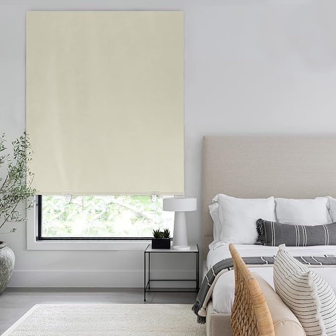 LazBlinds 100% Blackout Roller Shades, No Tools No Drill Cordless Blinds - Image 5