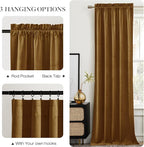 NICETOWN Gold Brown Velvet Curtains 2 Panels, Luxury and Soft Backdrops - Image 5