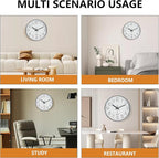 Silent Wall Clocks Battery Operated 8 Inch, Analog Wall Clock - Image 8