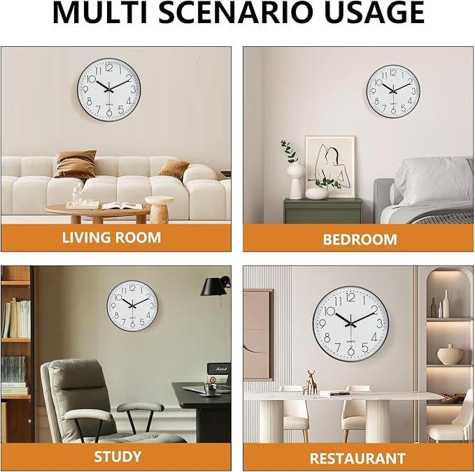 Silent Wall Clocks Battery Operated 8 Inch, Analog Wall Clock - Image 8