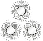 3 Pack Metal Mirrors for Wall Sunburst Wall Mirrors Home Décor Decorative by Uaussi