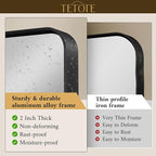 TETOTE 48 x 36 Inch Mirrors for Bathroom, Matte Black Framed Rectangular Large - Image 2