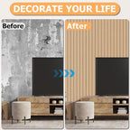 Arthome Peel and Stick Slat Wall Panels 15.7 "x120, Self-Adhesive PVC Wood - Image 7