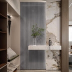 YLL YLL PVC Slat Wall Panel Peel and Stick 236"x 15.7" Faux Grey Wood Grain - Image 2