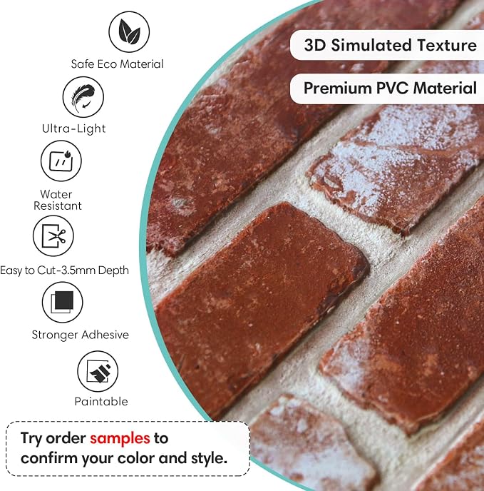 Commomy Faux Brick 3D Wall Panels - Image 3