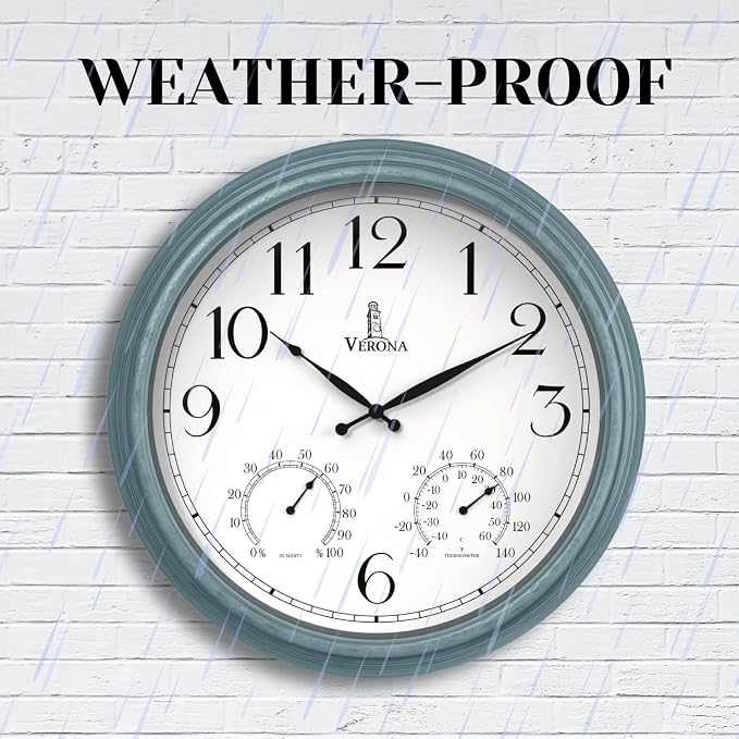 18 inch Outdoor Clocks for Patio Large Waterproof - Image 5