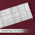 MIULEE Christmas Wine Red Back Tab Blackout Curtain 96 Inch Long 2 Panels Set - Image 4