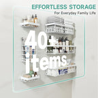 Veken 6-Pack Rustproof&Waterproof Shower Caddy, Adhesive Shelves Rack - Image 5