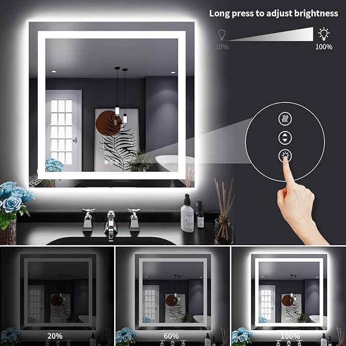 LOAAO 32"X32" LED Bathroom Mirror - Image 4