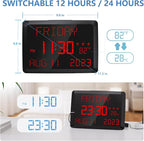 Raynic Digital Clock, 11.5" Large Display Digital Calendar Clock - Image 5