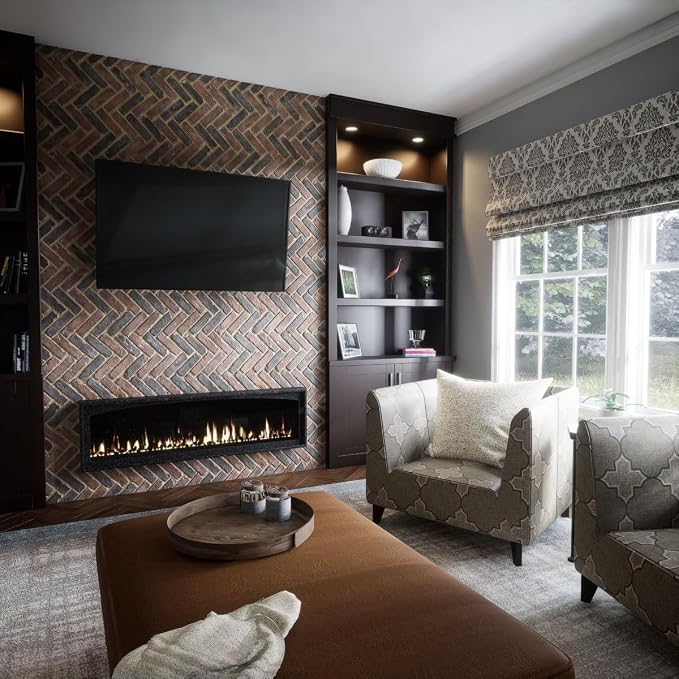 EverStone Herringbone Faux Brick Panel, 46 1/2"W x 25 1/4"H x 1"D, Horizon Color - Image 11