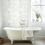 Ismoon Large Floral Peel and Stick Wallpaper Boho White and Green Contact Paper - Image 5