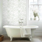 Ismoon Large Floral Peel and Stick Wallpaper Boho White and Green Contact Paper - Image 3