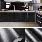 practicalWs Black Wood Contact Paper 17.7'' x 393.7'' Peel and Stick Wood - Image 2