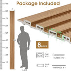 WPC Slat Wall Panels 8 Pack 96" x 6", Waterproof Fluted Wall Paneling, Accent - Image 5