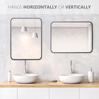 ZenStyle 2 Packs Black Metal Framed Rectangular Wall Mirror 22" x 30" Bathroom - Image 2