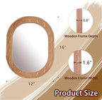 Entryway Small Mirrors for Wall, 16 x 12 Inch Bathroom Wood Mirror - Image 2