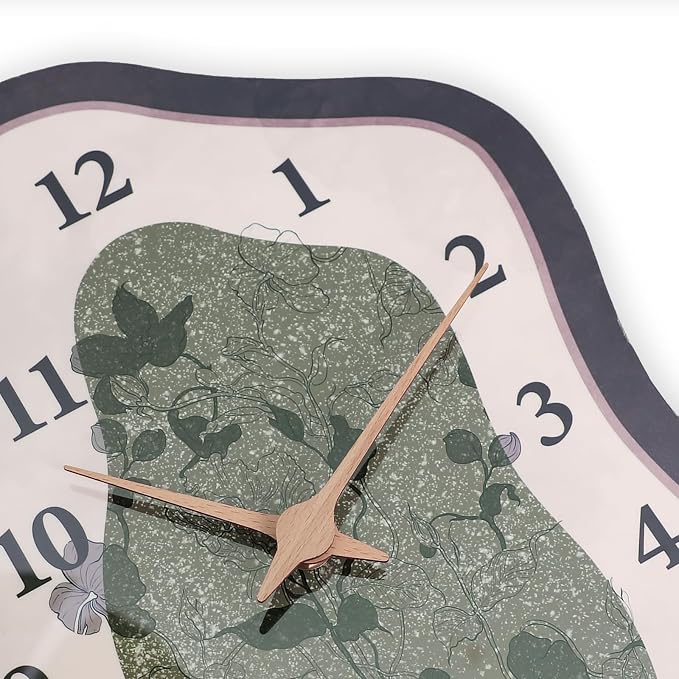 Mid Century Retro Irregular Shape Wall Clock, Silent Non-Ticking Battery - Image 4