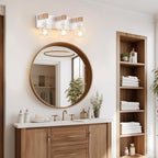 FadimiKoo 3-Light Farmhouse White Bathroom Vanity Light Fixtures, Rustic Wood - Image 6