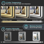 28x36 Black Framed LED Bathroom Mirror - Image 5