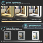 28x32 Black Framed LED Bathroom Mirror - Image 5