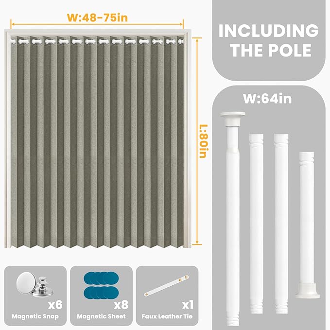 AJAZZ Blackout Accordion Door Curtain - Image 4
