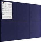 MaxGear Large Cork Board for Wall 36" x 24", Dark Blue Bulletin Board, 6 Pack by MaxGear