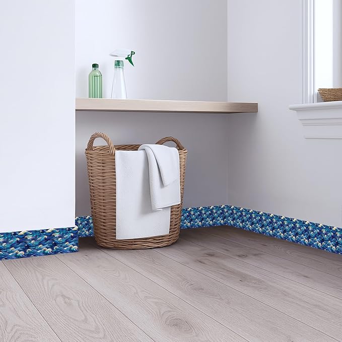 Blue Wave Wallpaper Border 196x4 Inch Peel and Stick Wall Border Self Adhesive - Image 4