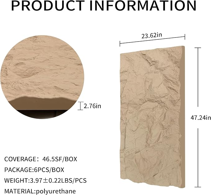 3D Faux Stone Wall Panels, Lightweight & Waterproof Accent Marble Rock Skin - Image 2