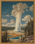 InSimSea Framed Canvas Wall Art, Vintage National Park Art by InSimSeaArt