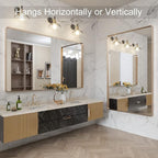 LOAAO 60”X36” Gold Bathroom Mirror, Rounded Rectangle Gold Frame Mirror - Image 4
