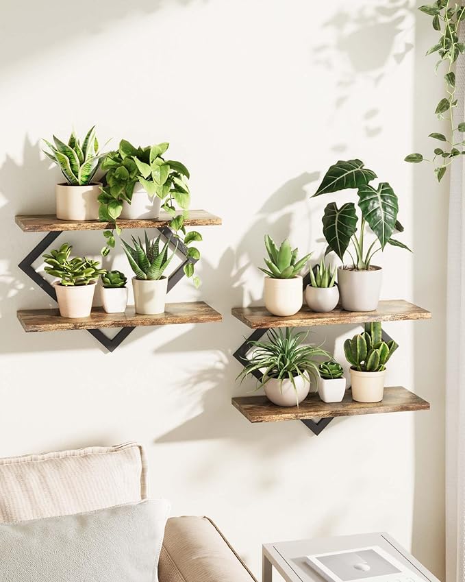 Bamworld Floating Shelves for Wall Planters for Indoor Plants Hanging Shelves by Bamworld