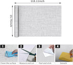Light Grey Grasscloth Peel and Stick Wallpaper, Textured Vintage Contact Paper - Image 3