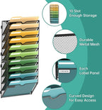 SUPEASY 10 Tier Wall File Organizer, Hanging Wall Mounted Mail Organizer - Image 3