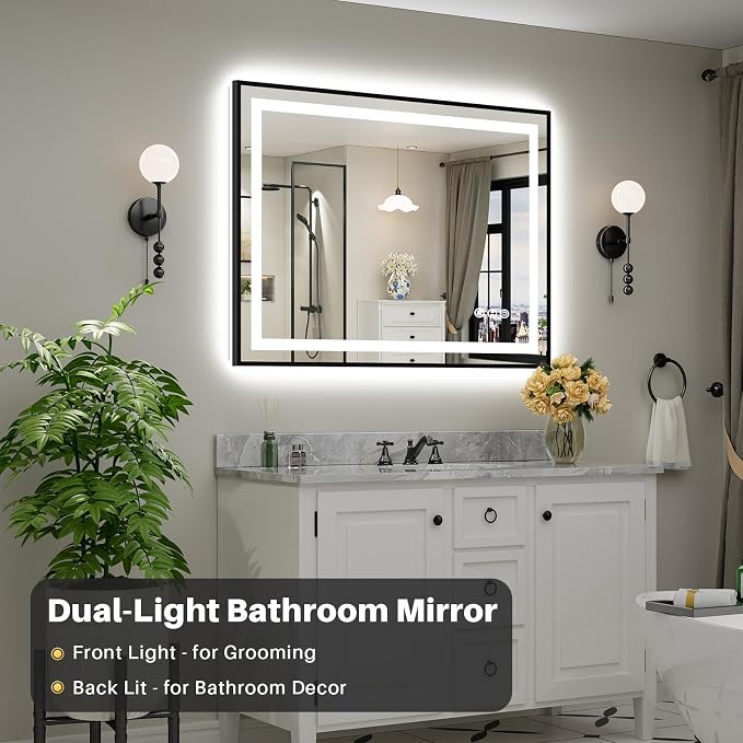 48x36 Inch LED Bathroom Mirror - Image 3