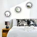 3 Set 9.5 Inch Black Circle Mirrors Wall Decor Iron Frame Wire Mirror Metal - Image 3