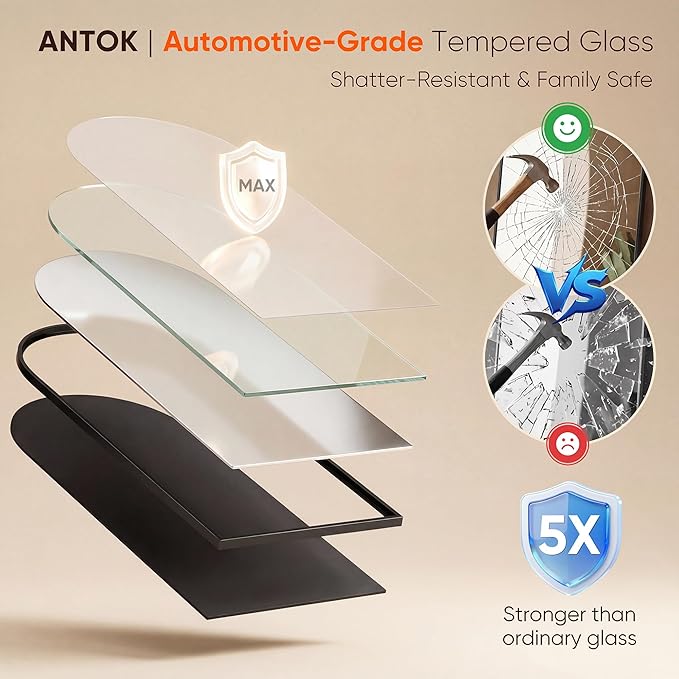 Antok 86" x46” Arched Full Length Floor Mirror, Free Standing/Wall Mount/Leaning - Image 7