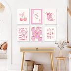 Uniro Coquette Room Decor Pink, Trendy Bows Wall Art Posters - Image 2