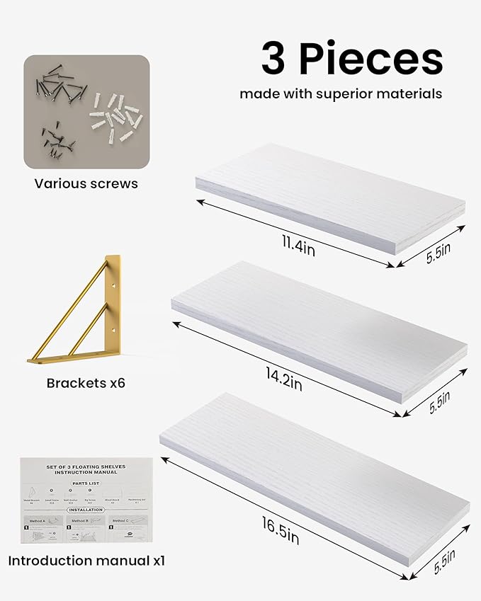 BAYKA Wall Shelves for Bedroom Decor, Floating Wall Shelves for Living Room - Image 6