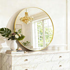 Round Wall Mirror 20 Inch Gold Vanity Mirror - Image 5