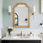Wood Bathroom Mirror for Wall, 24 x 16 Inch Decorative Wall Mirror - Image 8