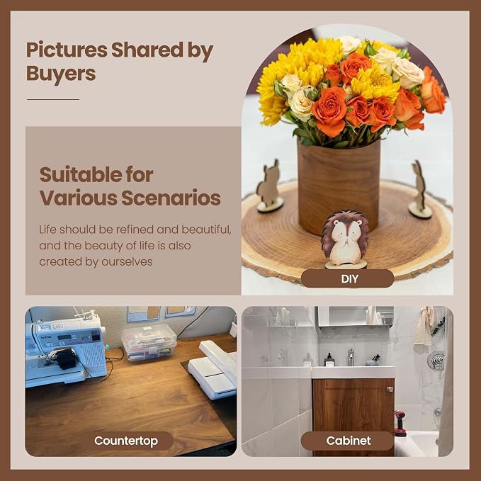 Decoroom Wood Grain Contact Paper Peel and Stick, Vintage Thicken Wood Contact - Image 5